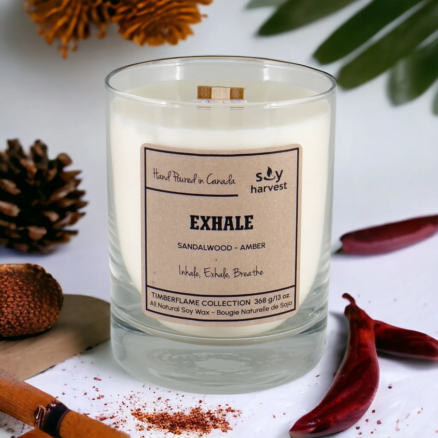 "Exhale" Timberflame Candle - Chaiya Home & Garden Decor