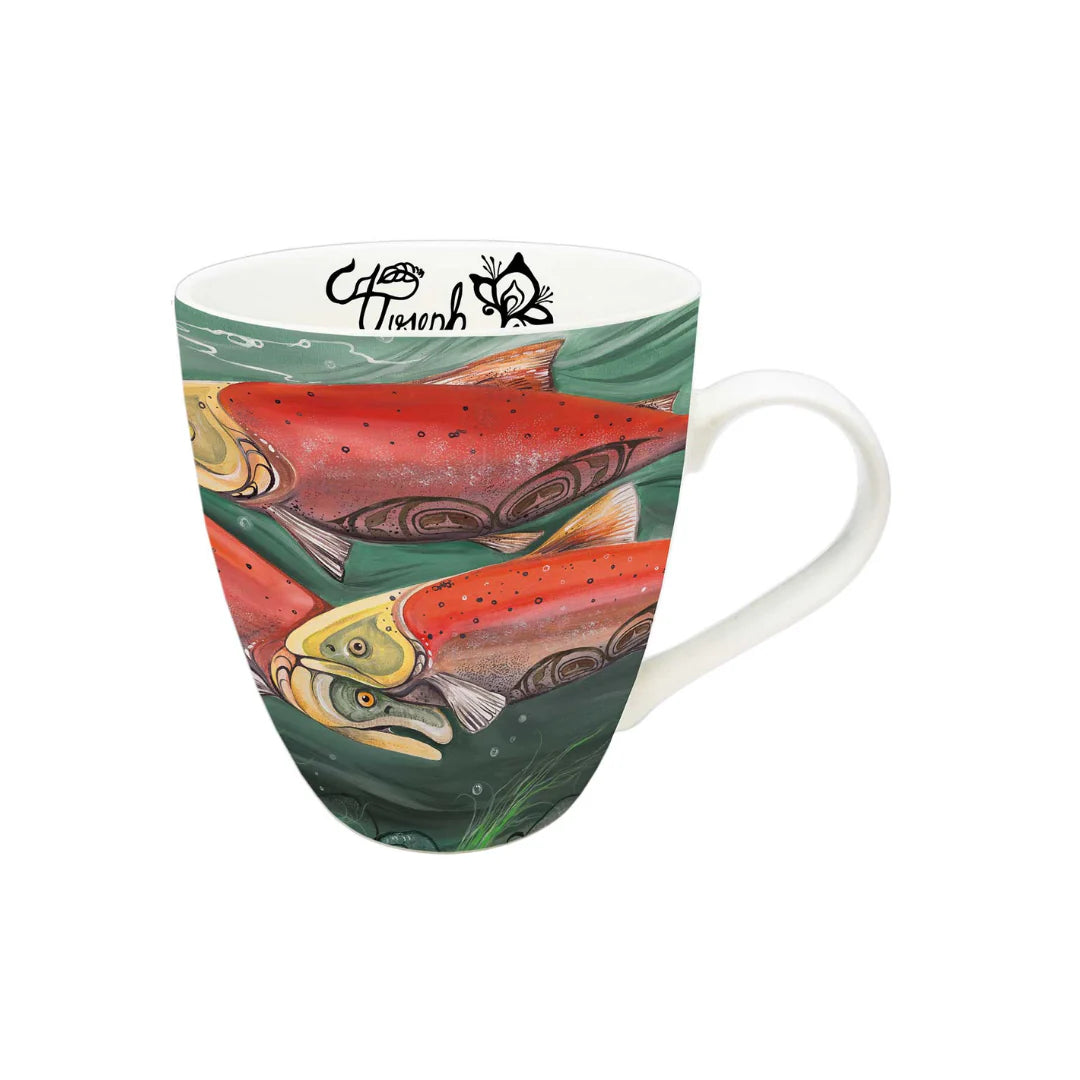 "Salmon Run" Indigenous Art Mug - Chaiya Home & Garden Decor