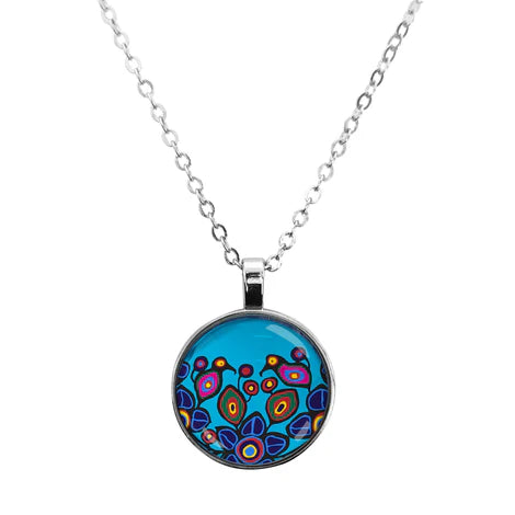 "Flowers and Birds" Dome Necklace