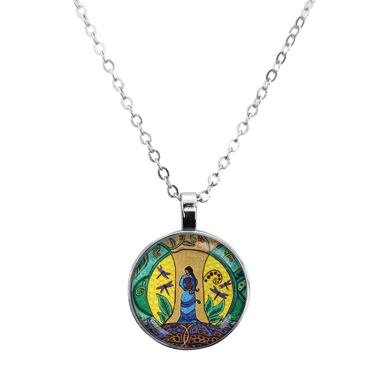 "Strong Earth Woman" Dome Necklace