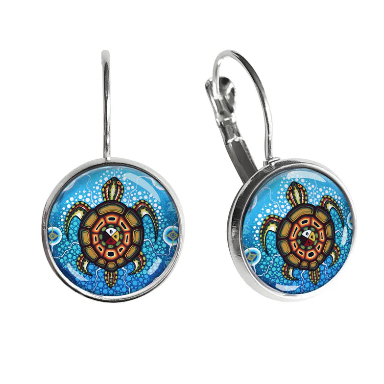 "Medicine Turtle" Dome Earrings